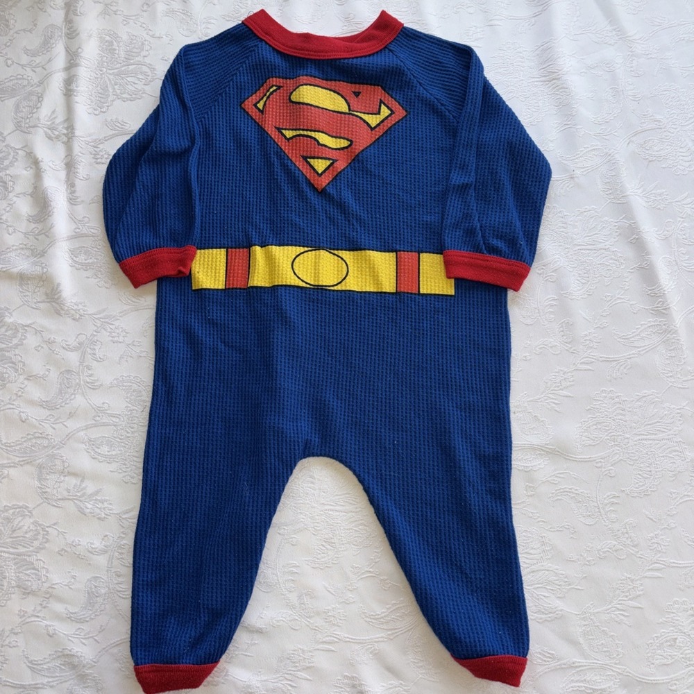 1999 Warner Bros DC comic Superman Waffle one piece Super‎ baby 18-24 Months.